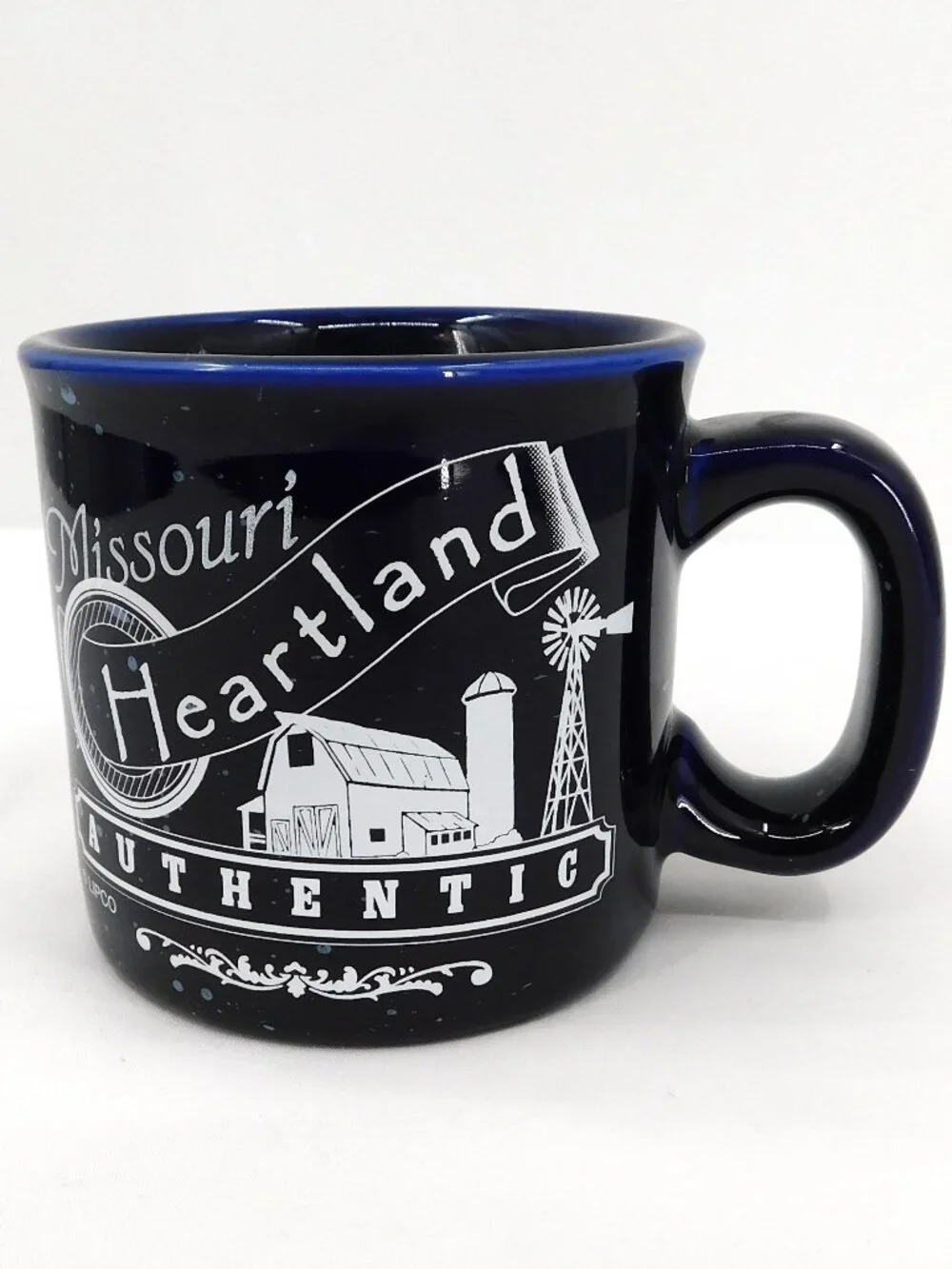 Missouri Heartland Authentic Vintage Novelty Navy Blue Ceramic Mug Heavy